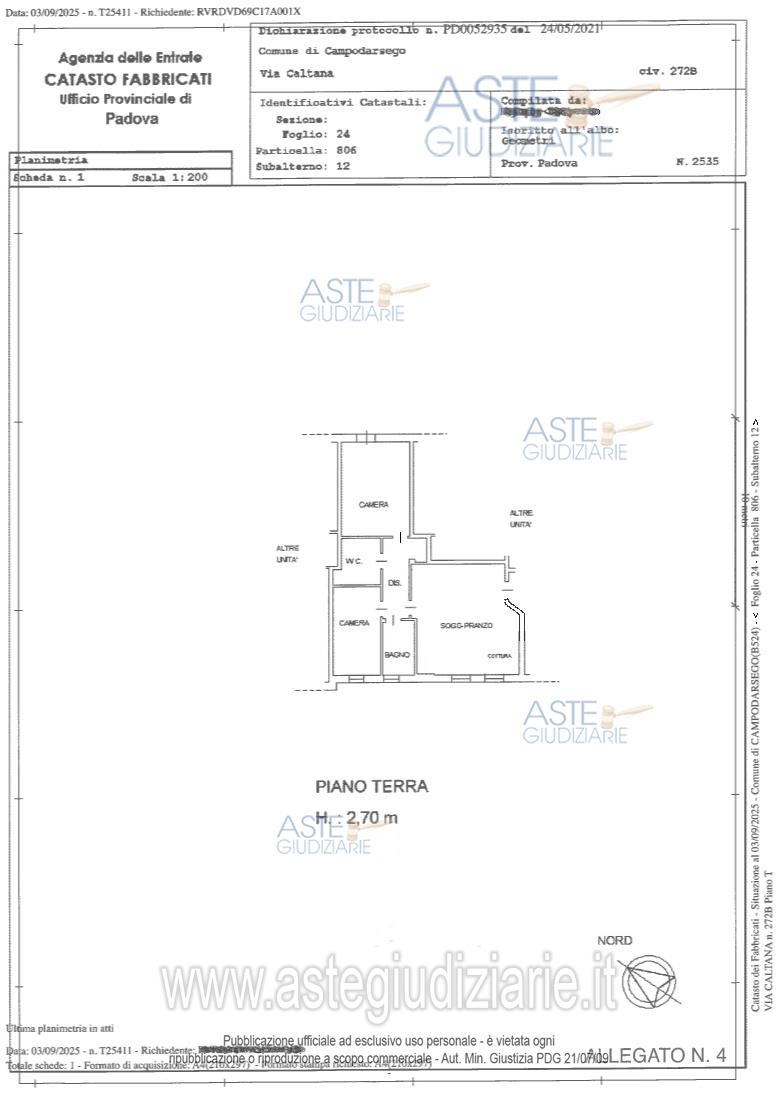 Planimetria del bene