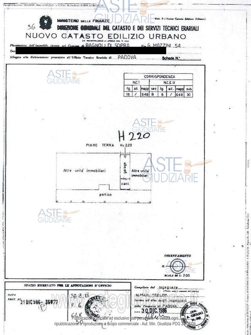 Planimetria del bene