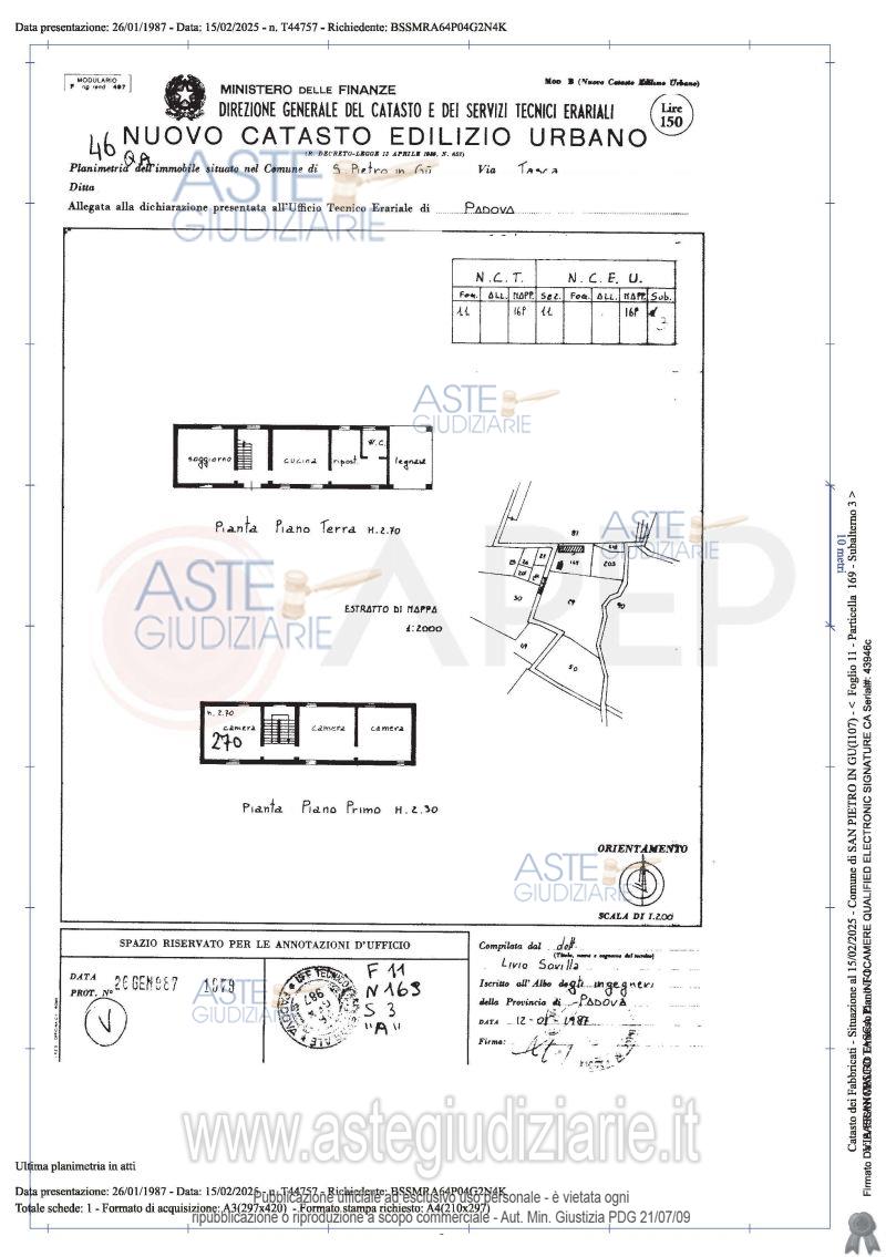 Planimetria del bene