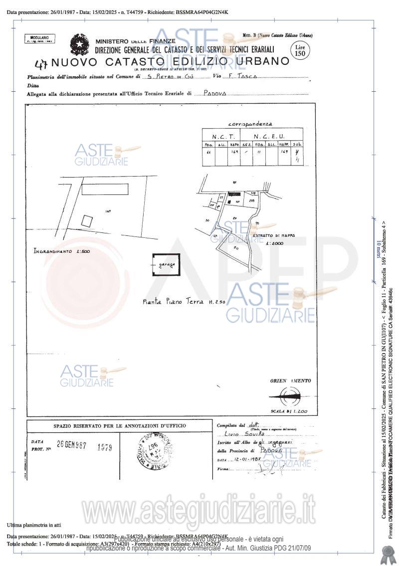 Planimetria del bene