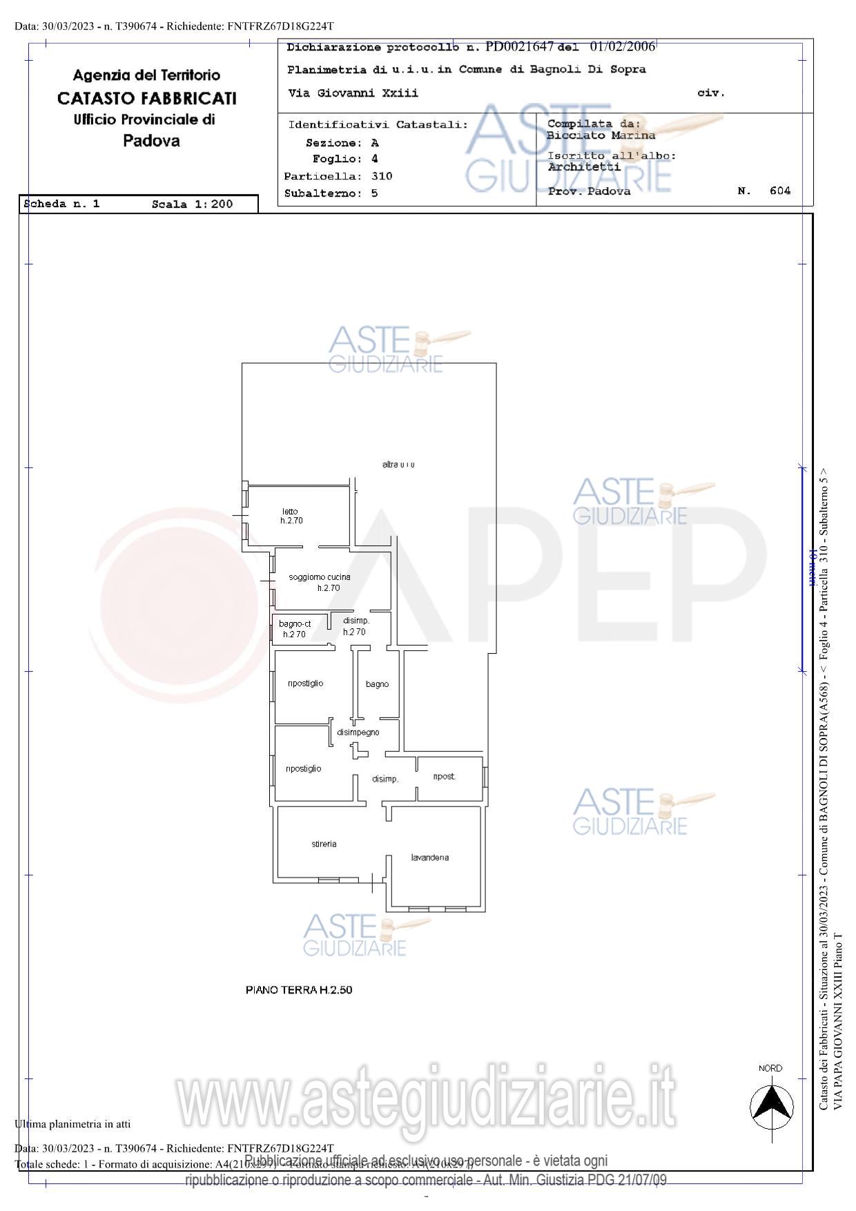 Planimetria del bene