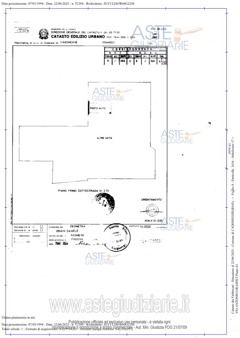 Planimetria del bene