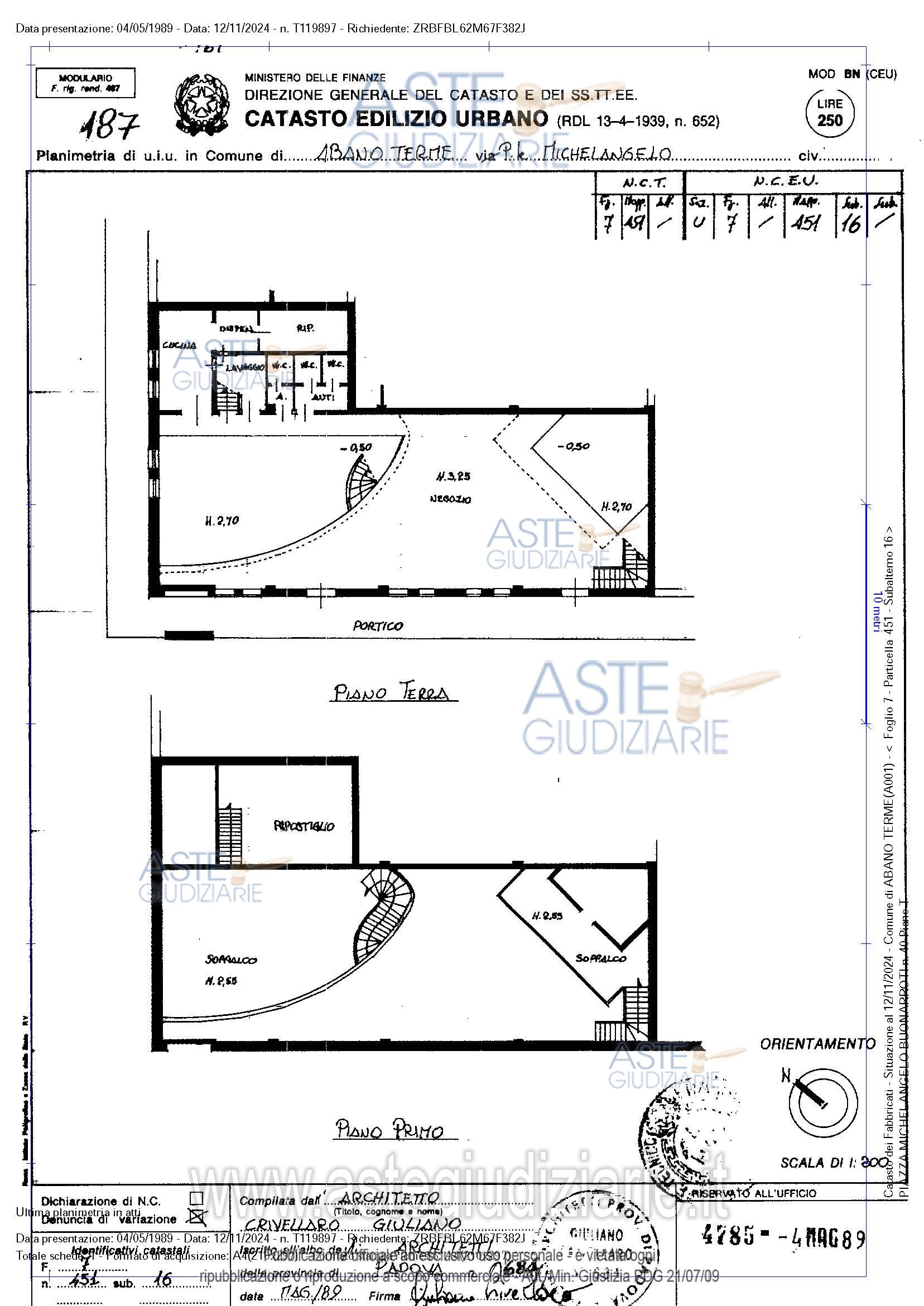 Planimetria del bene