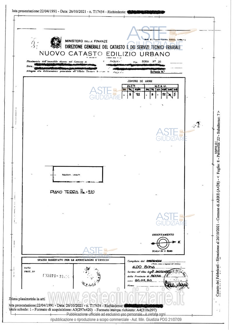 Planimetria del bene