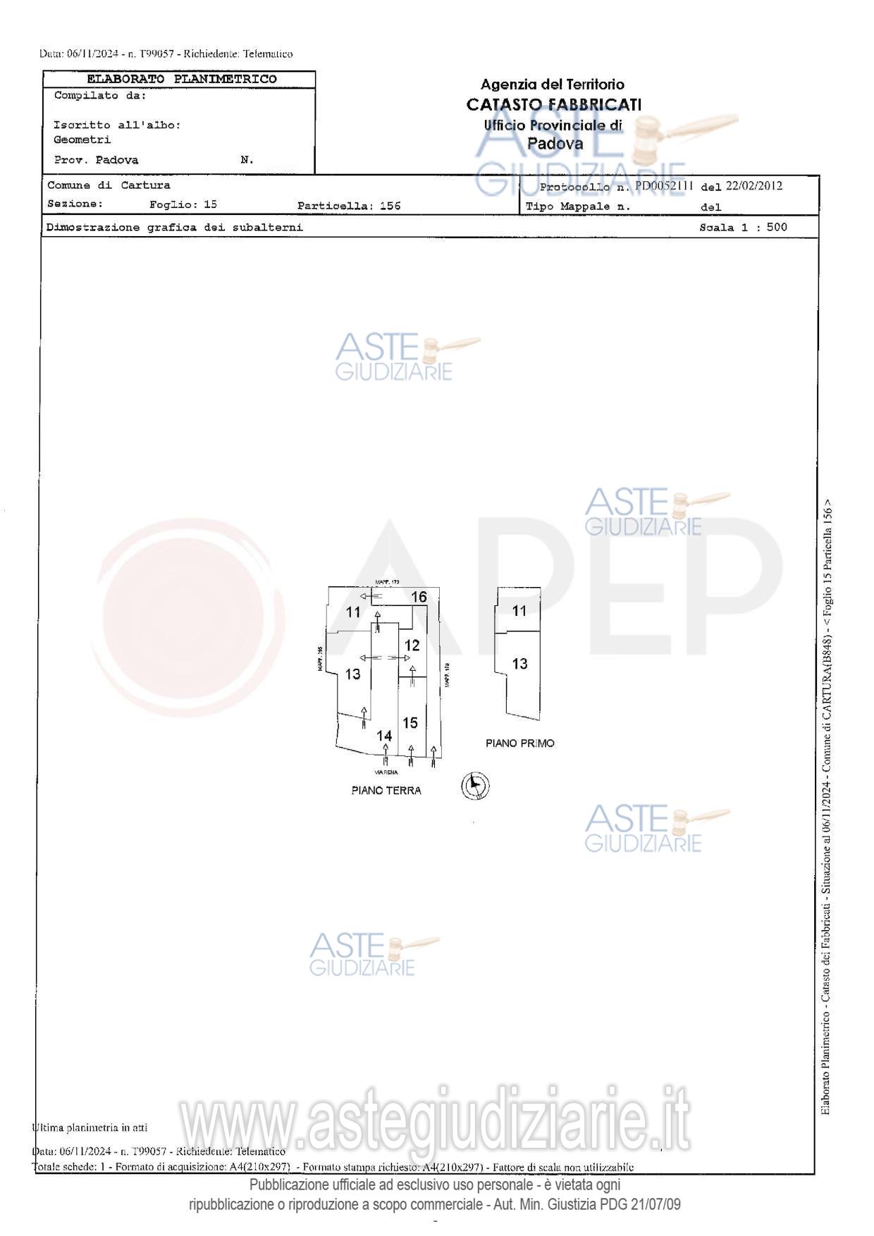 Planimetria del bene