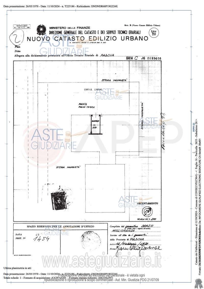 Planimetria del bene