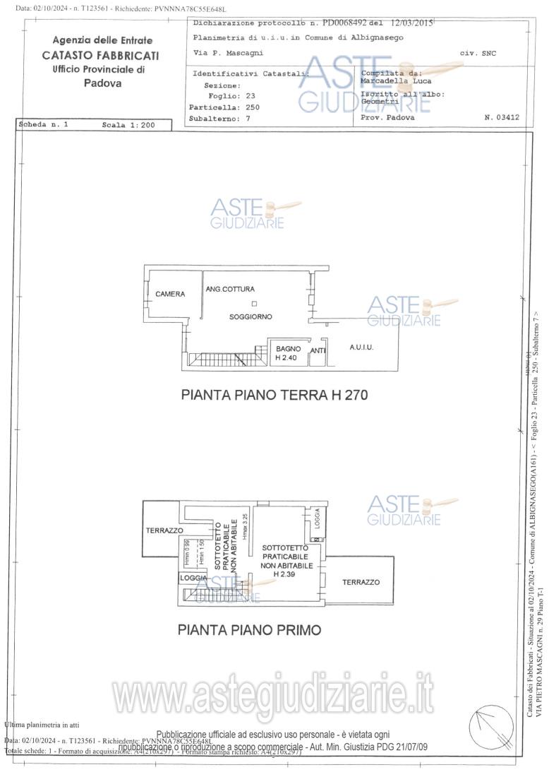 Planimetria del bene