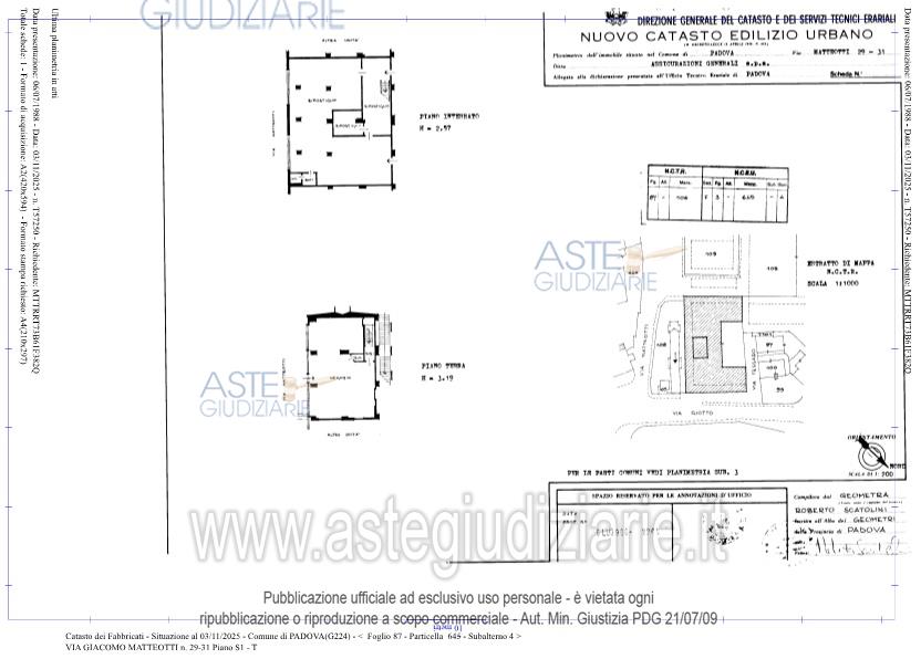 Planimetria del bene