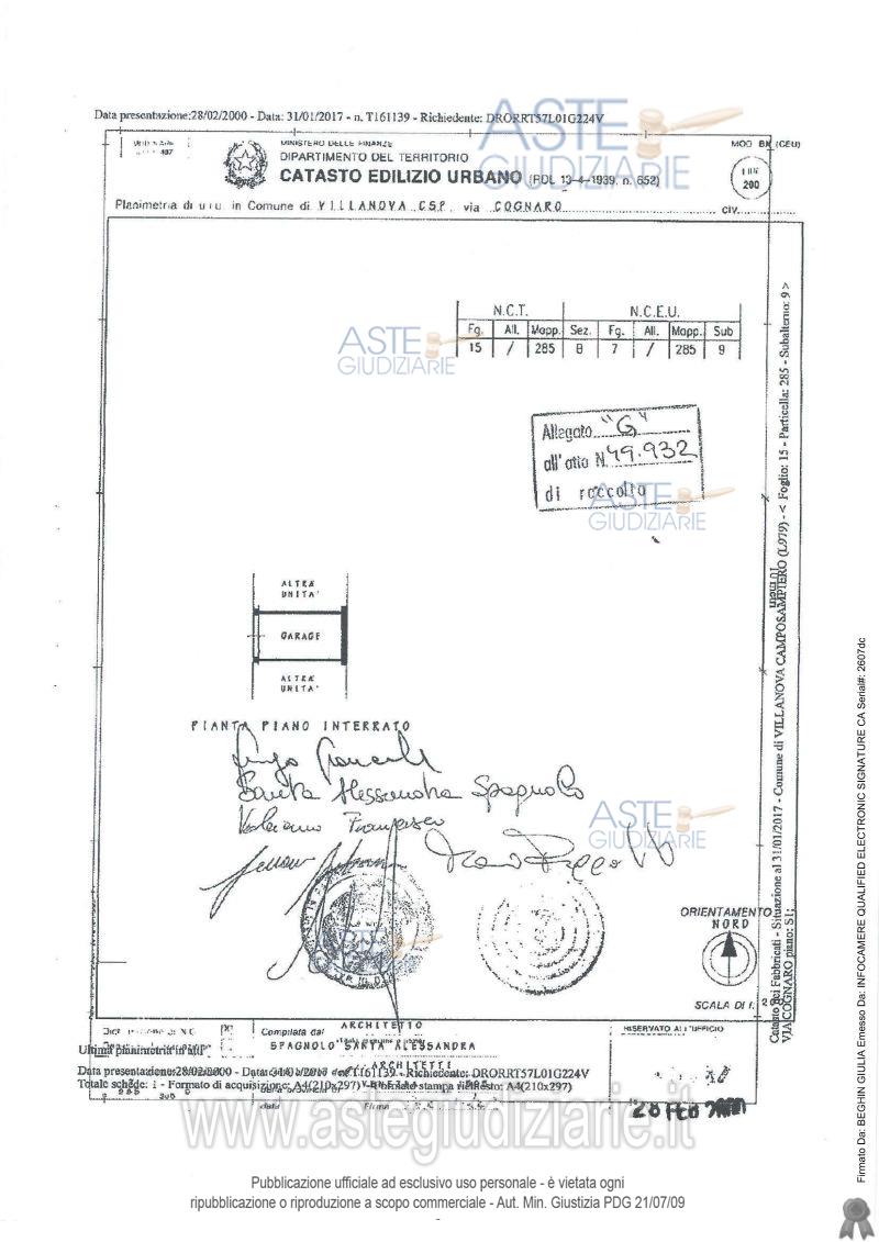 Planimetria del bene