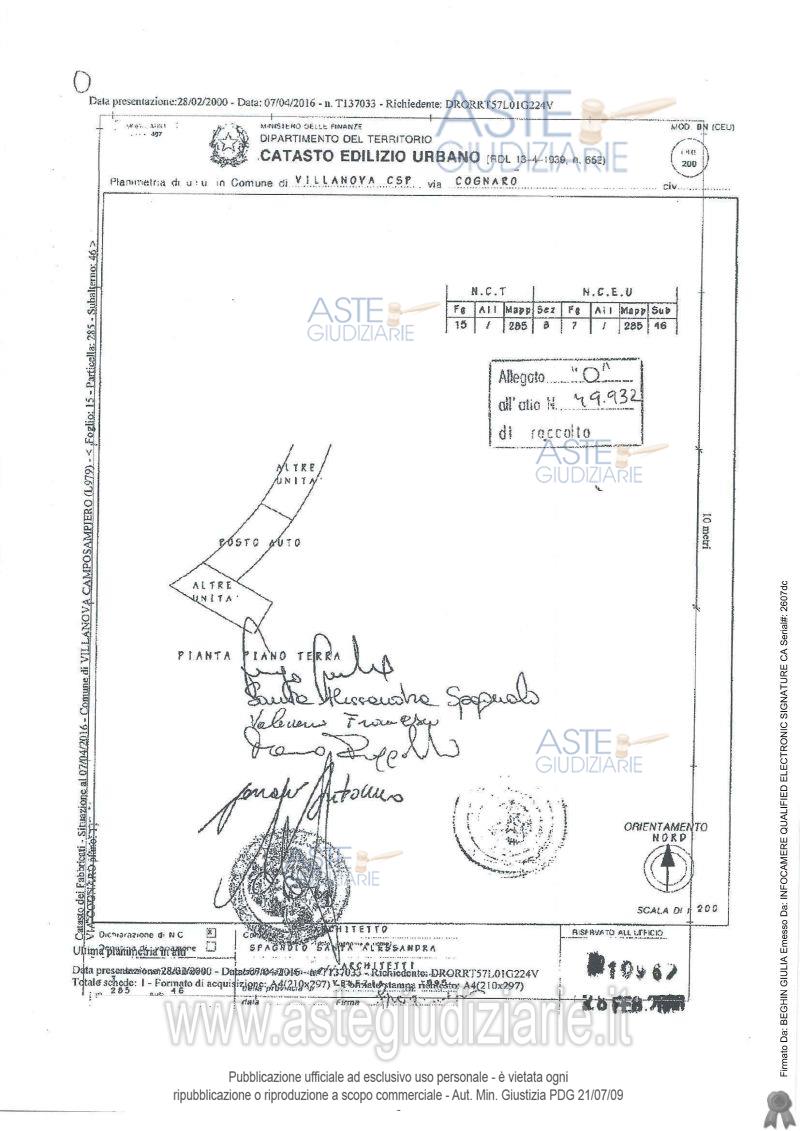Planimetria del bene