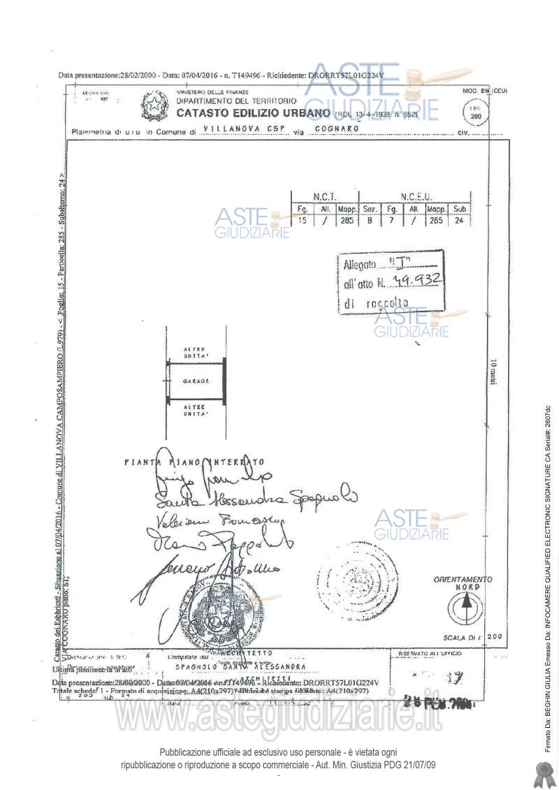 Planimetria del bene