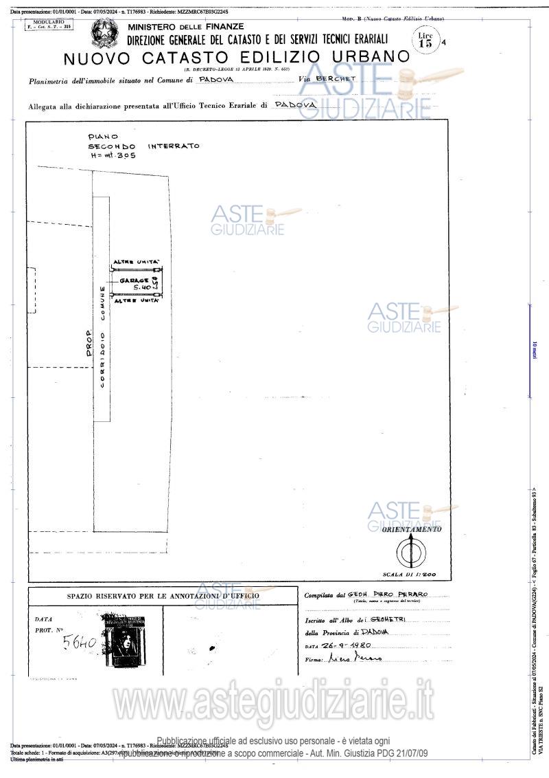 Planimetria del bene
