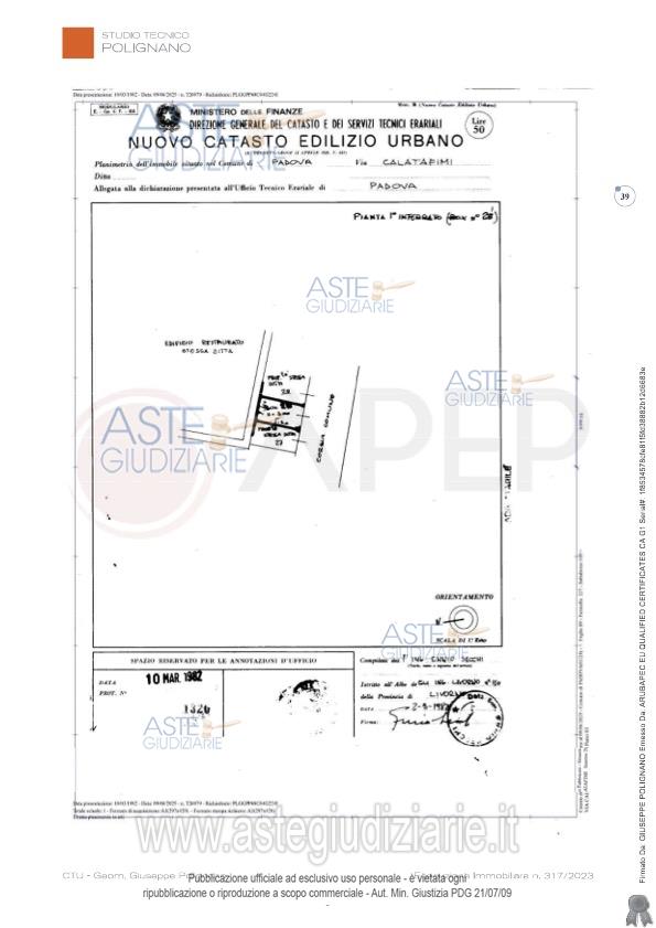 Planimetria del bene