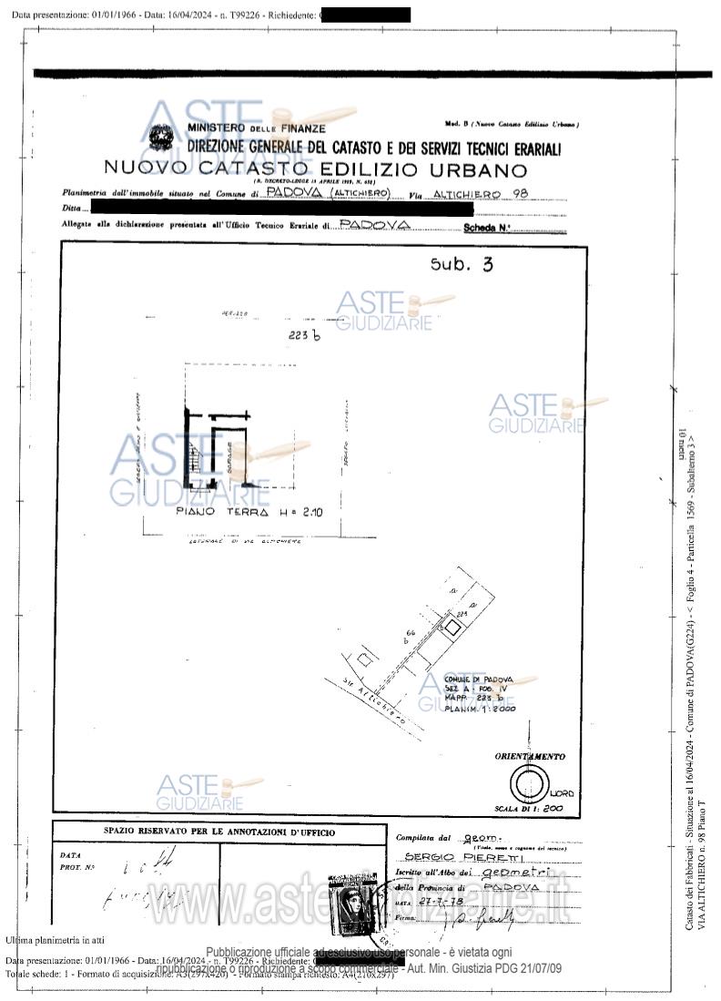 Planimetria del bene