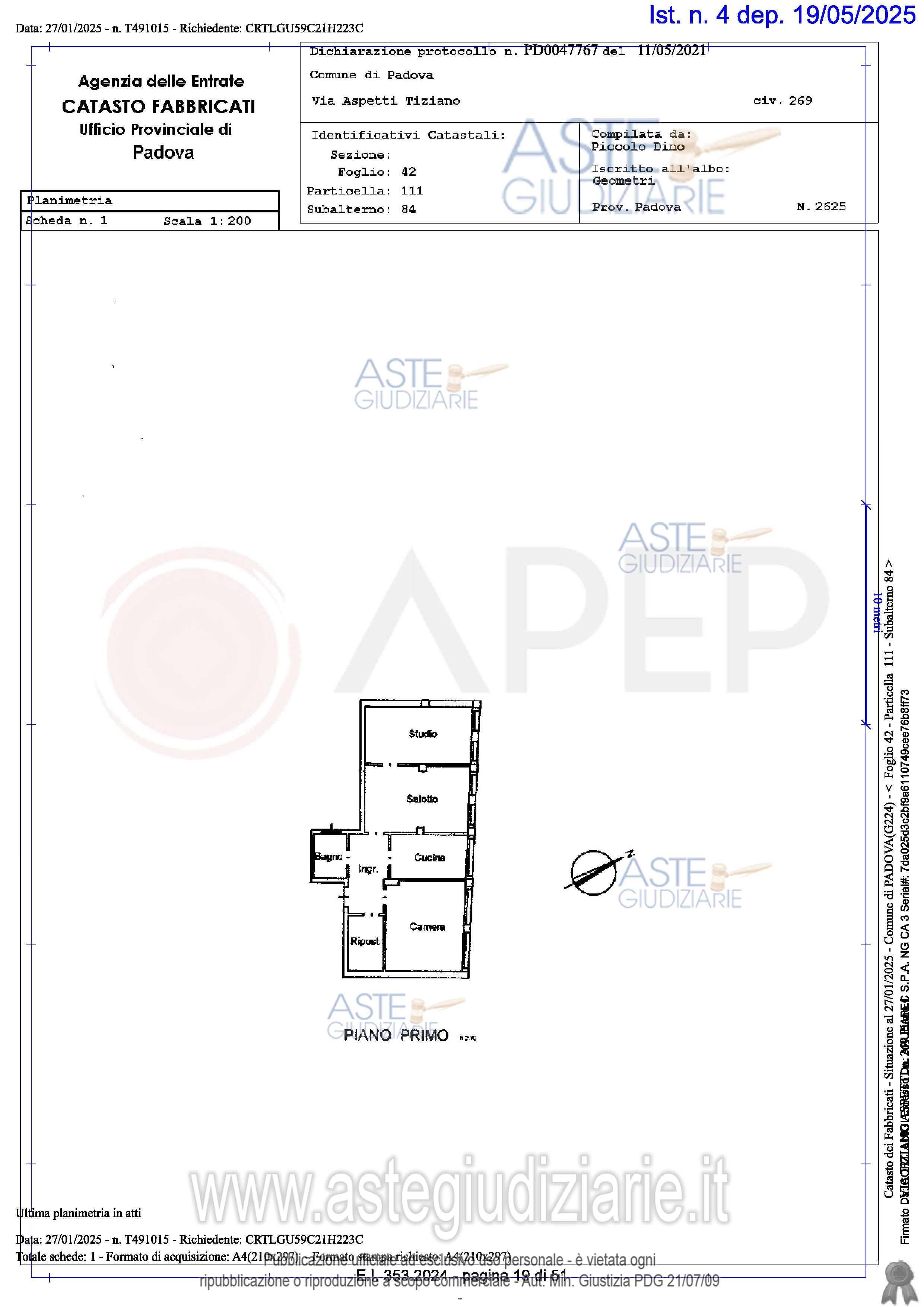 Planimetria del bene