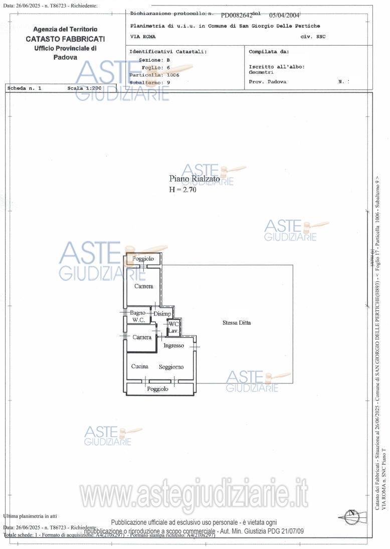 Planimetria del bene