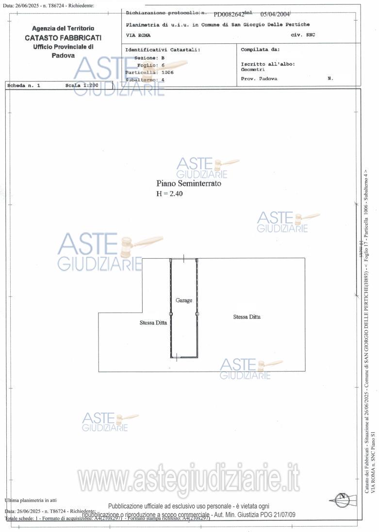 Planimetria del bene