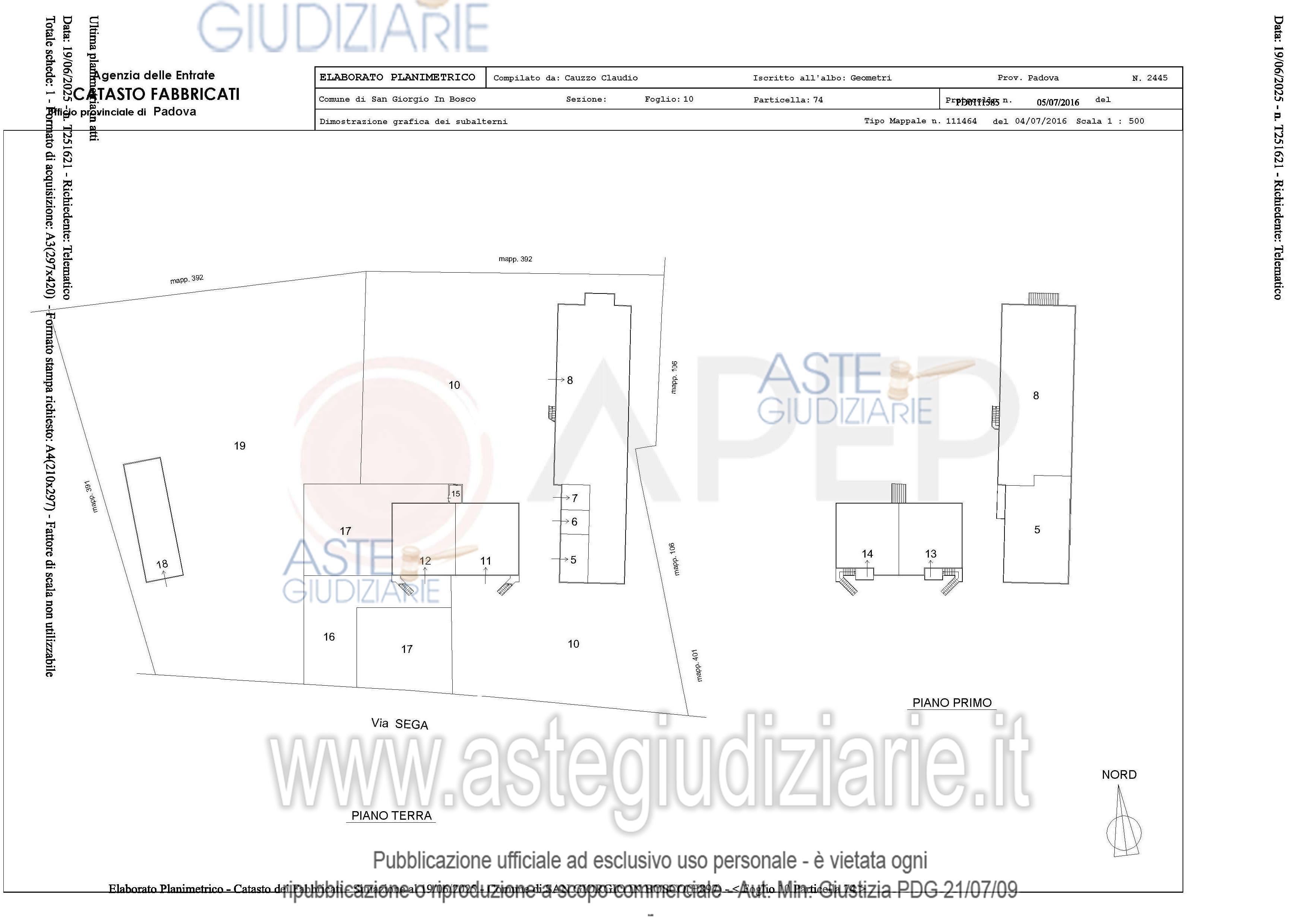 Planimetria del bene