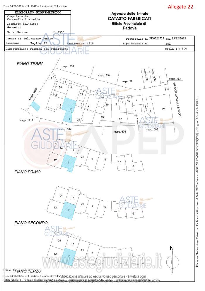 Planimetria del bene