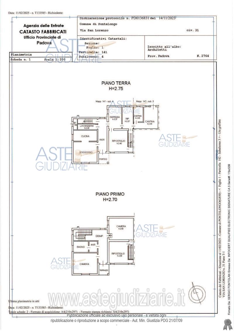 Planimetria del bene