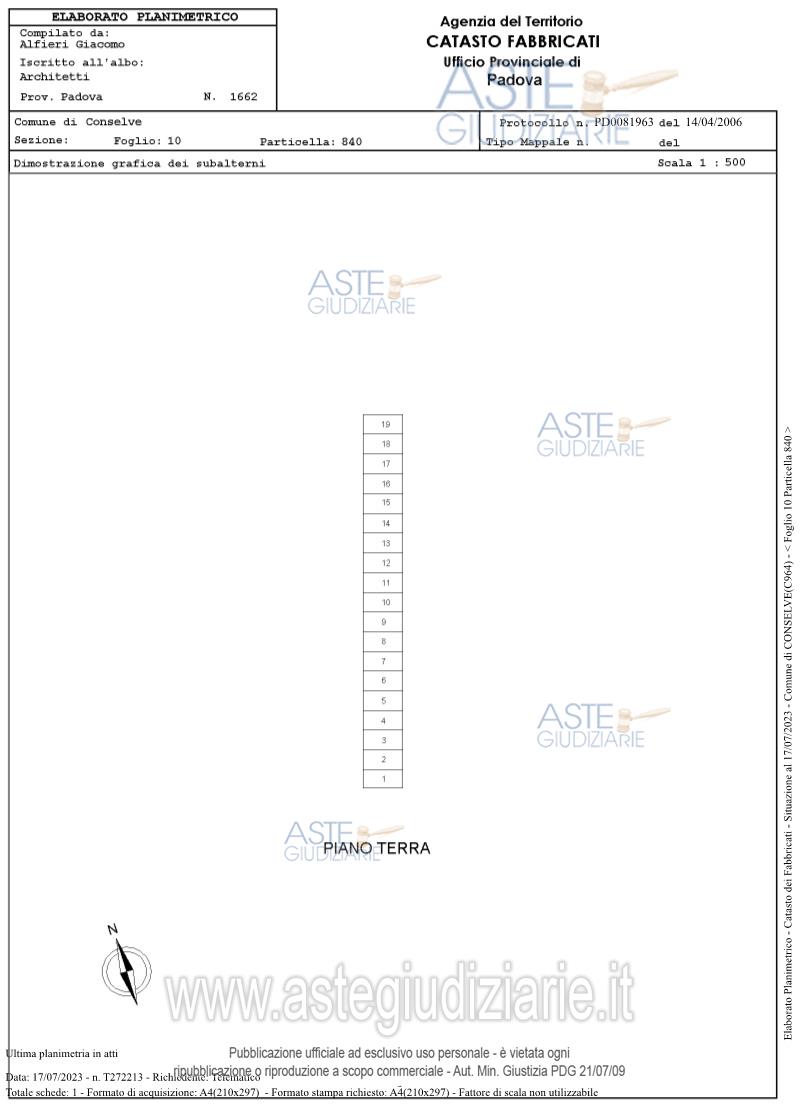 Planimetria del bene