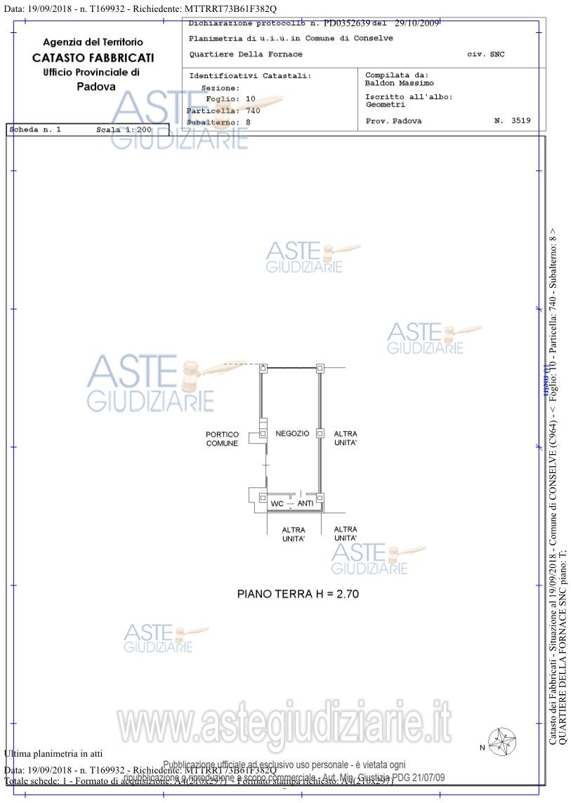 Planimetria del bene
