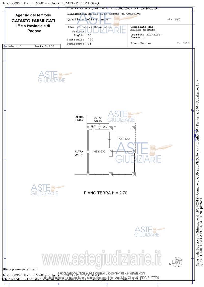 Planimetria del bene