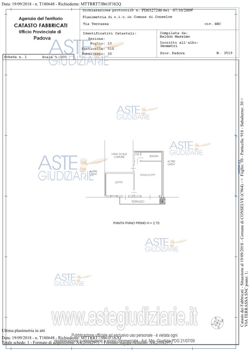 Planimetria del bene