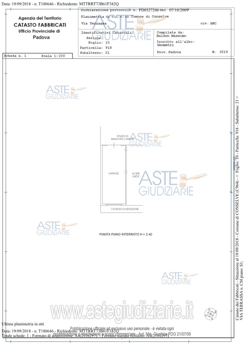 Planimetria del bene