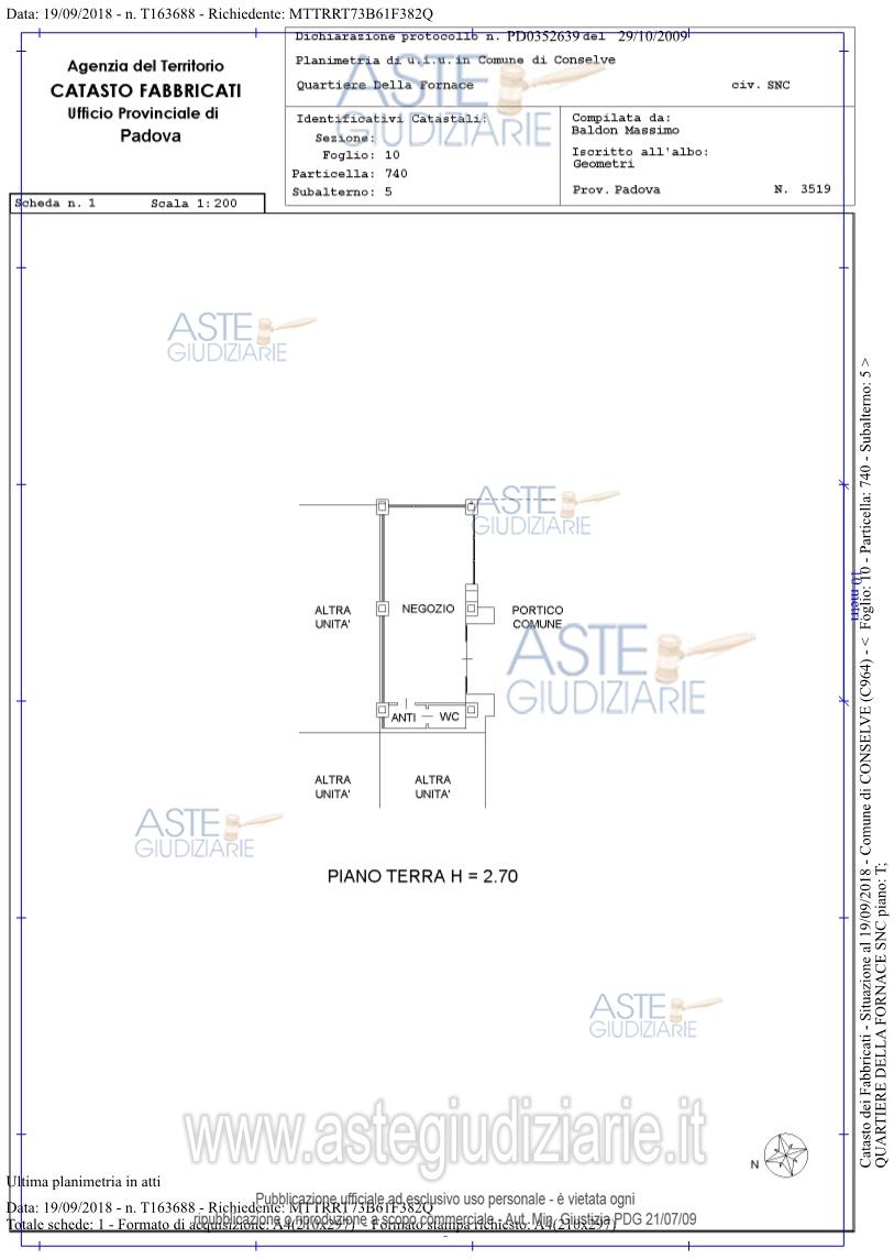 Planimetria del bene