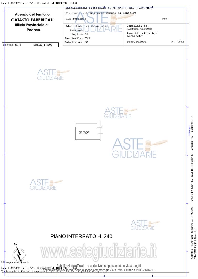 Planimetria del bene