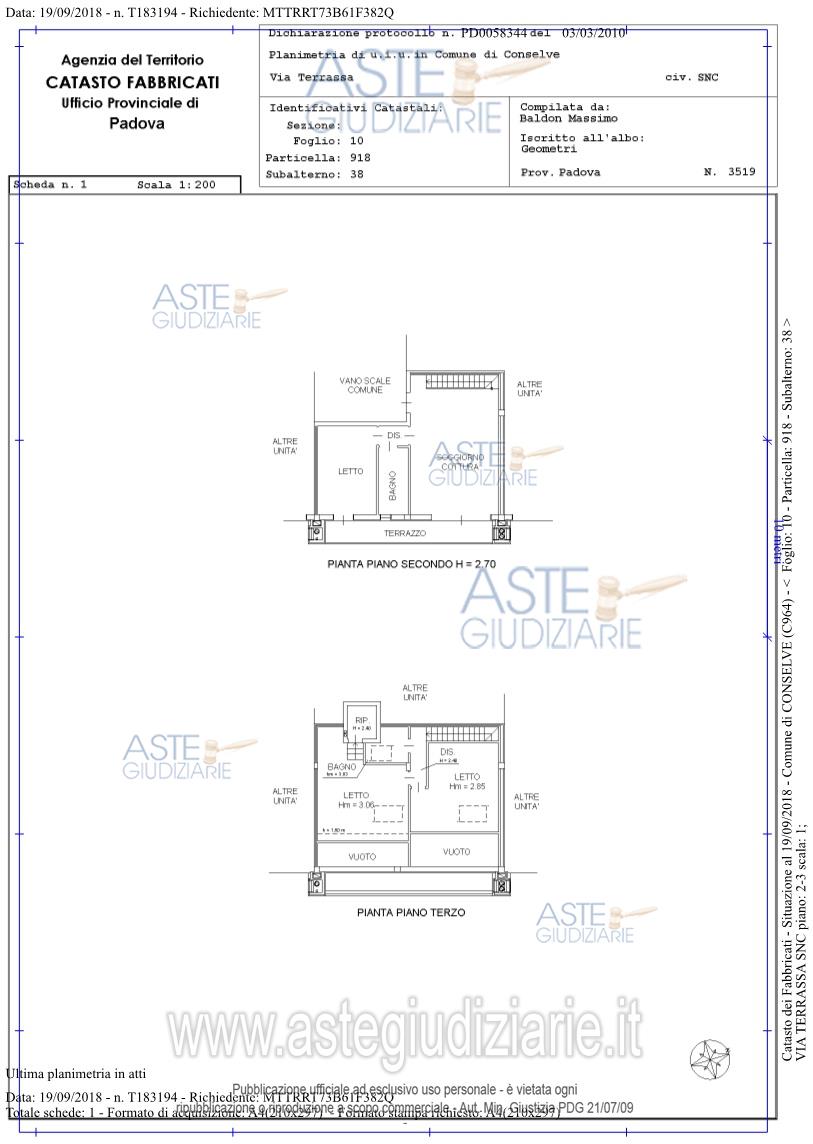 Planimetria del bene