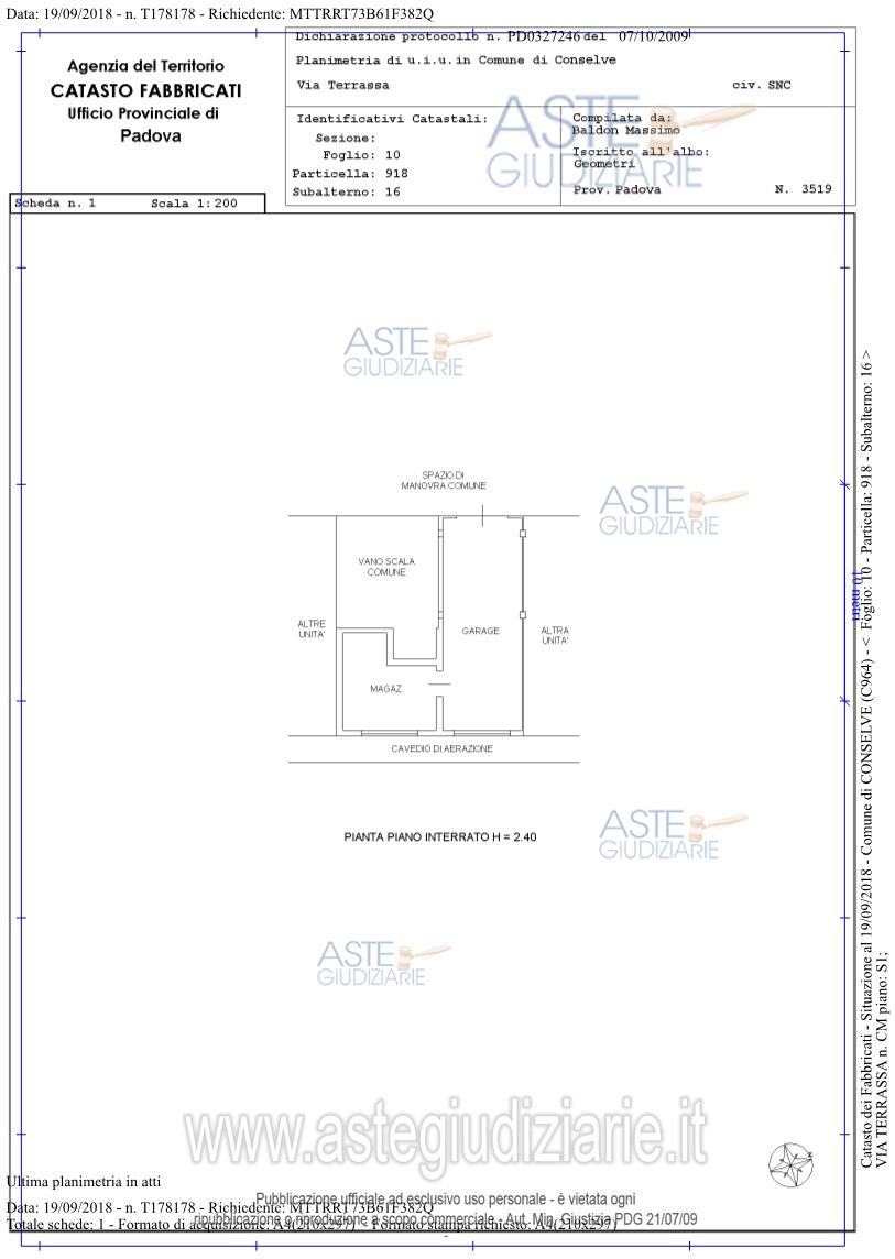 Planimetria del bene
