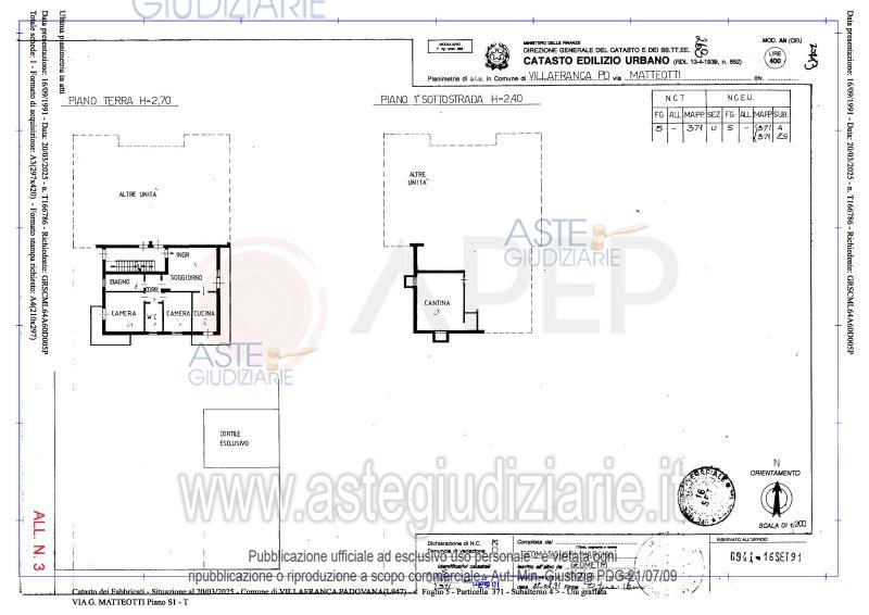 Planimetria del bene