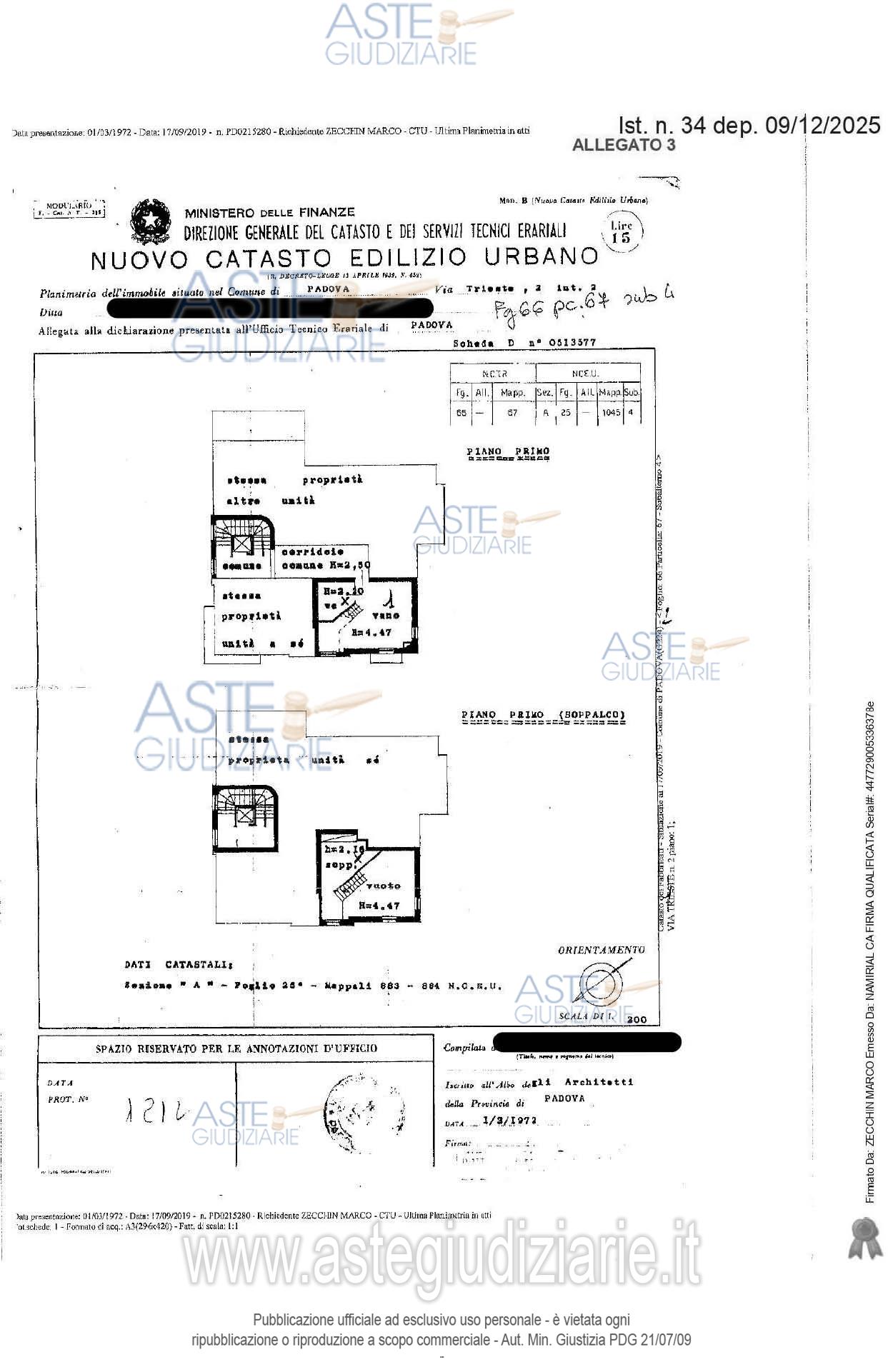 Planimetria del bene