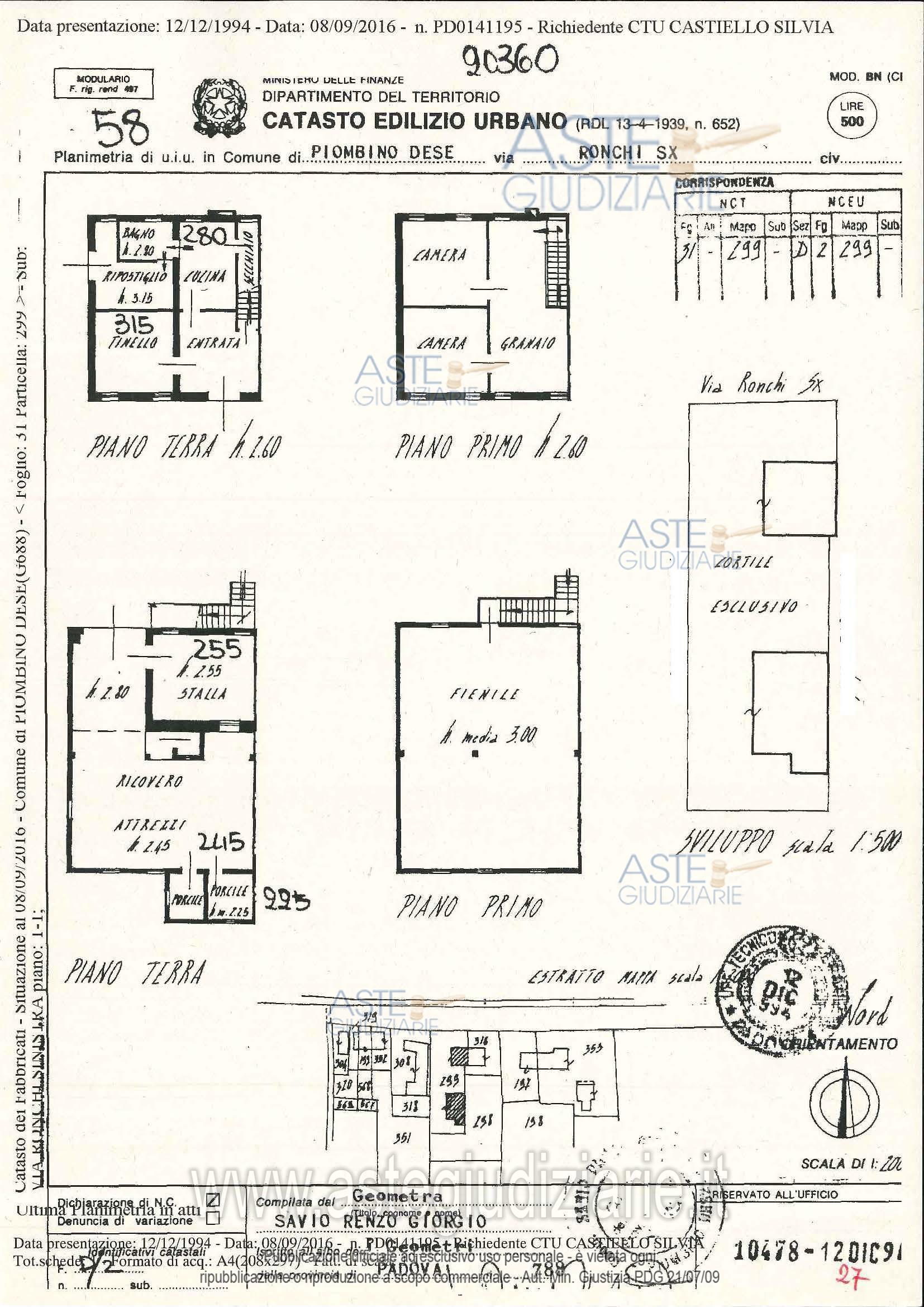 Planimetria del bene