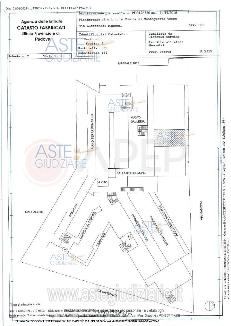 Planimetria del bene