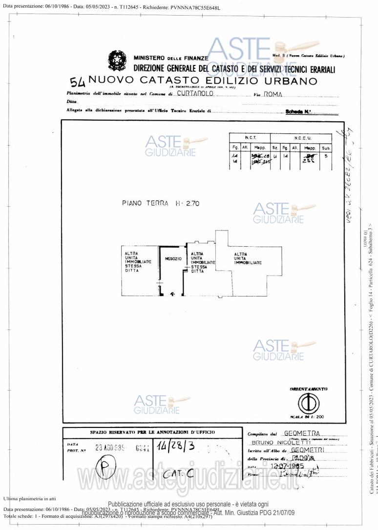 Planimetria del bene