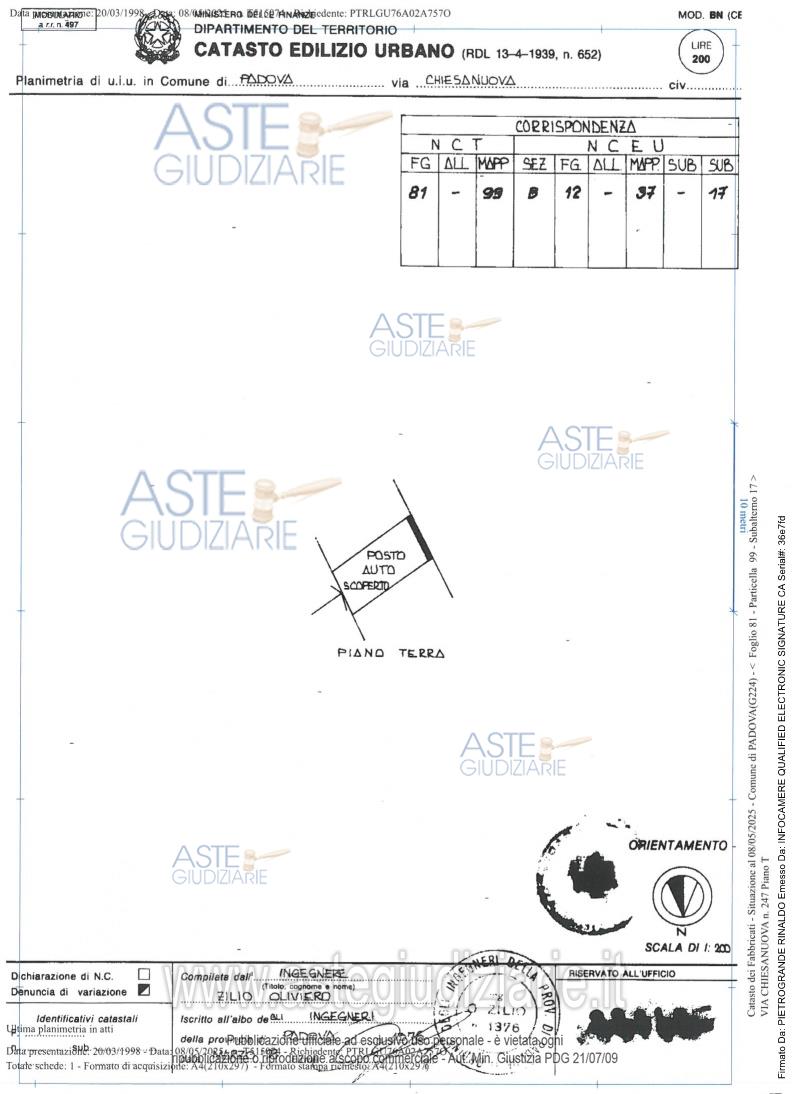 Planimetria del bene