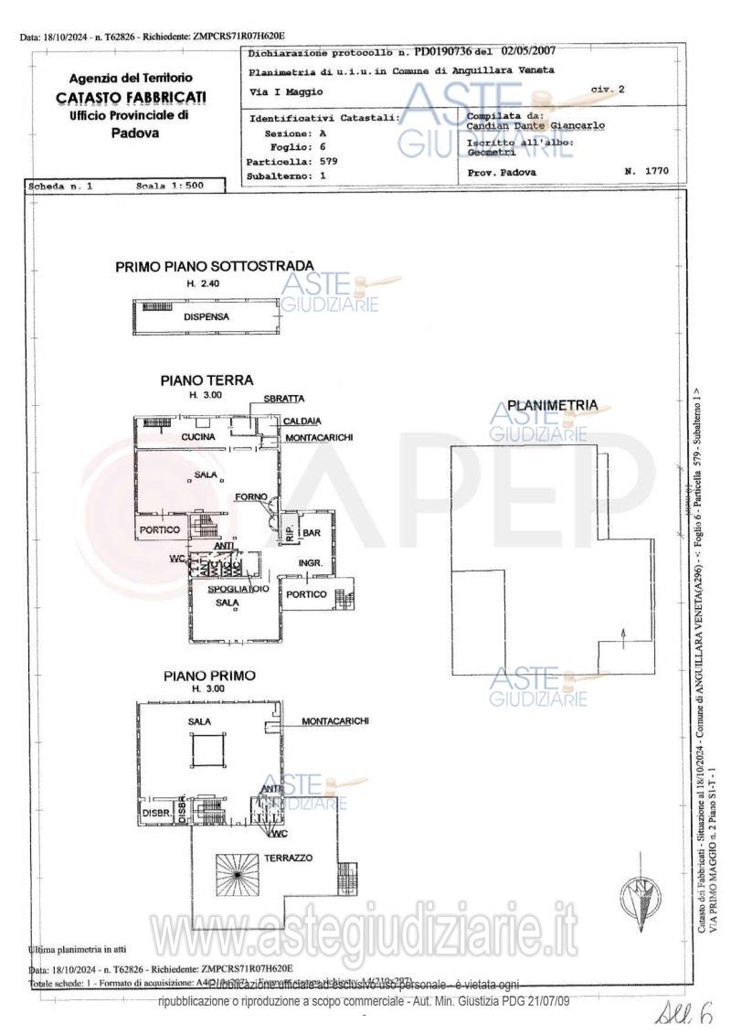 Planimetria del bene