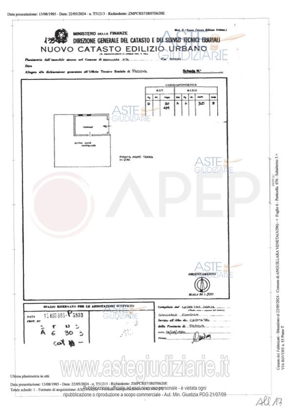 Planimetria del bene