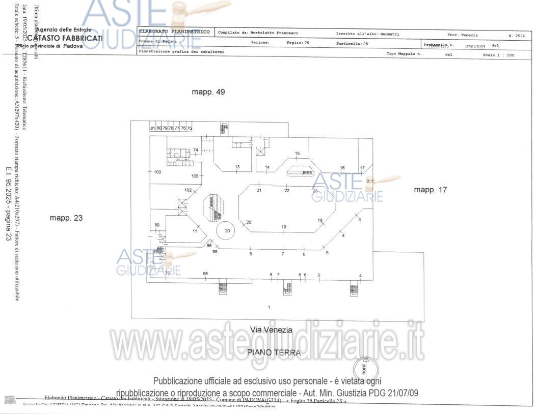 Planimetria del bene