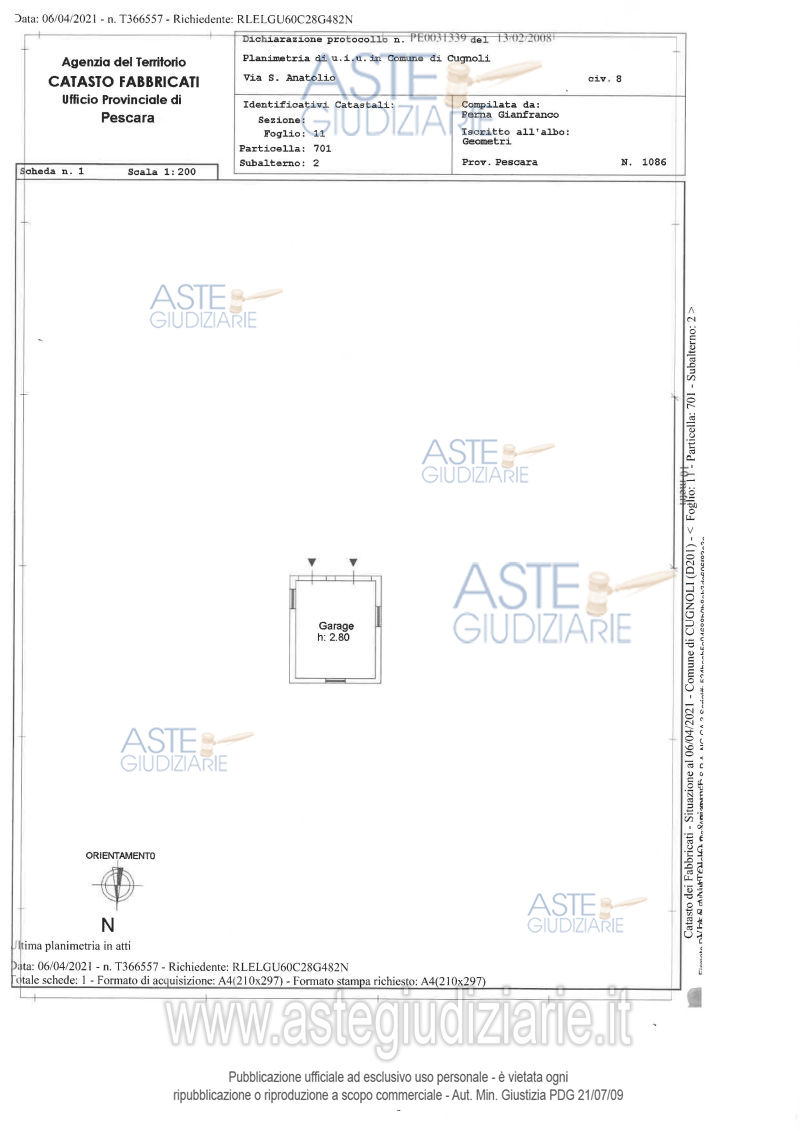 Planimetria del bene
