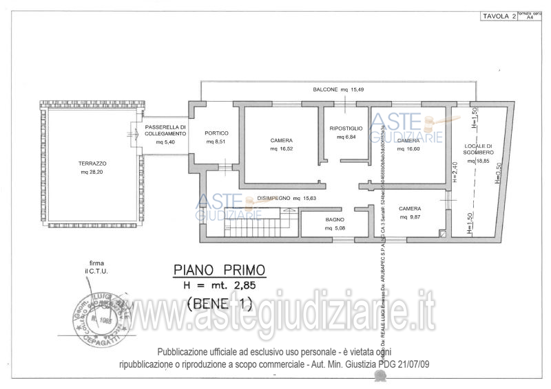 Planimetria del bene