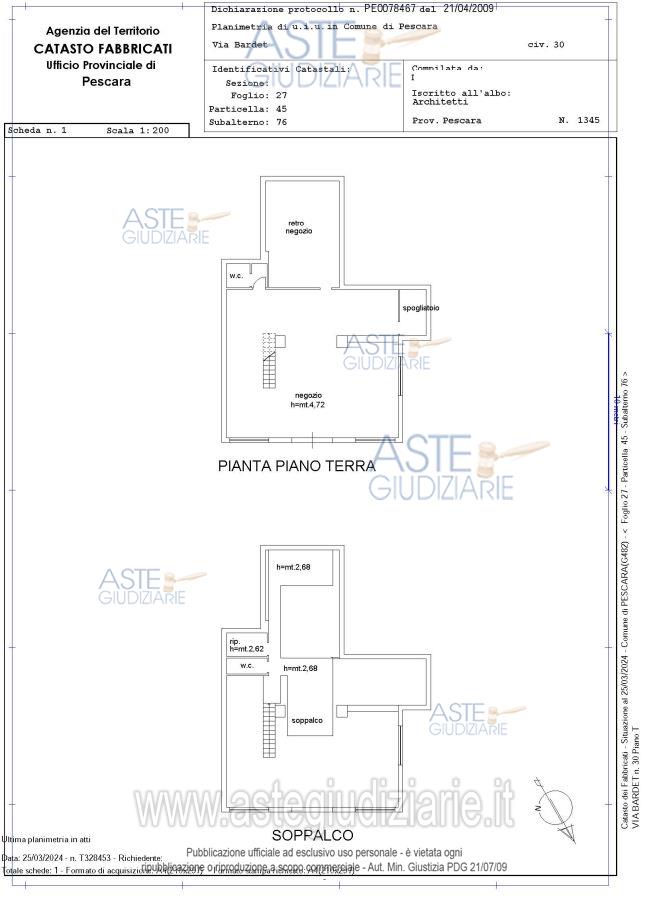 Planimetria del bene