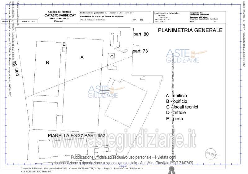 Planimetria del bene