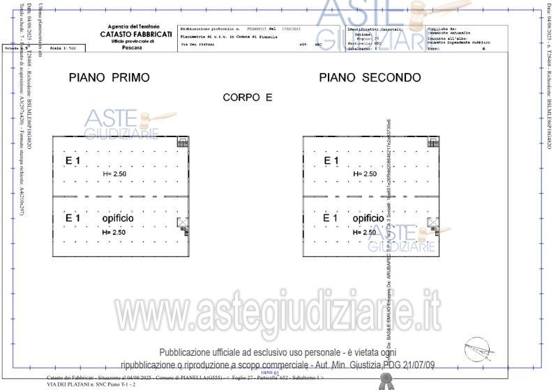 Planimetria del bene