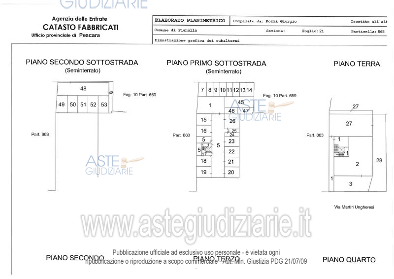 Planimetria del bene