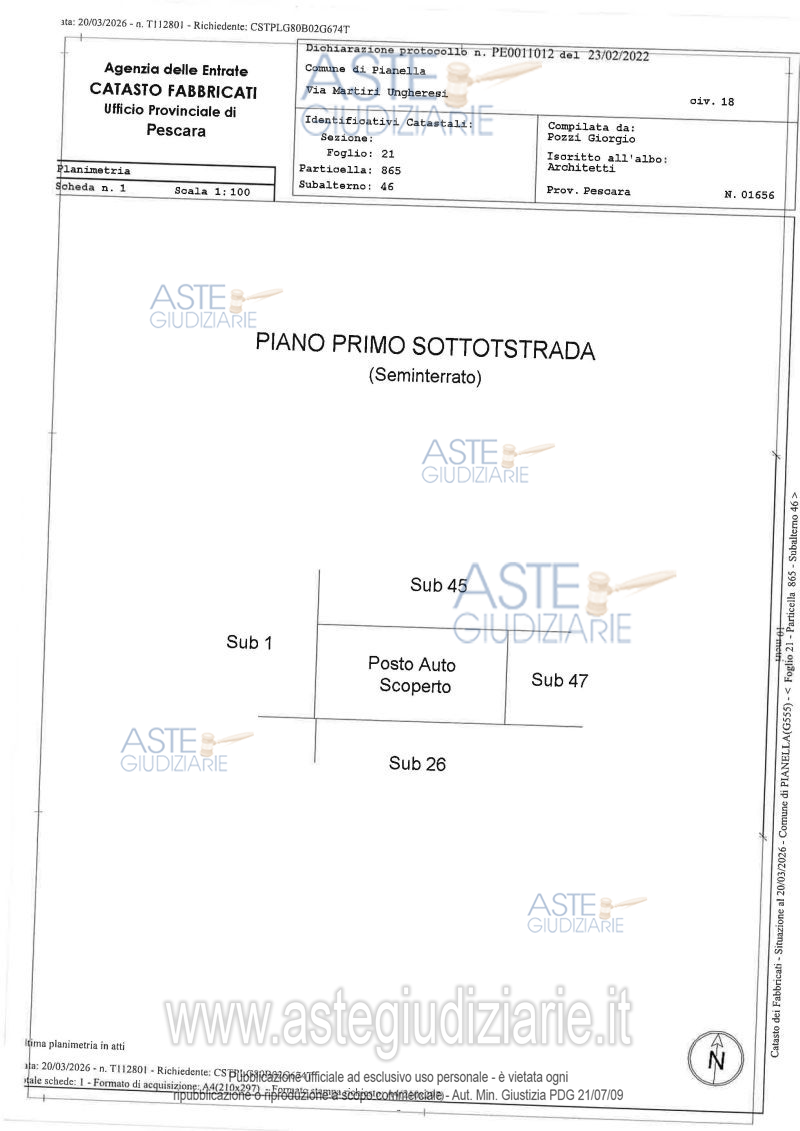 Planimetria del bene