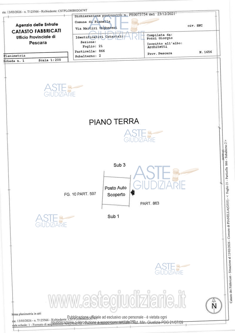 Planimetria del bene
